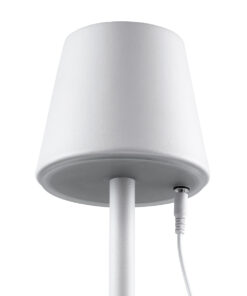 GloboStar® NEGA 60474 Μοντέρνο Επιτραπέζιο Φωτιστικό Πορτατίφ LED 2.2W 154lm 360° DC 5V Επαναφορτιζόμενο με Μπαταρία Li-ion 4000mAh - Διακόπτη Αφής - Θερμό Λευκό 2700K - Dimmable - D10 x H39cm - Λευκό - 2 Years Warranty 21 60474 8