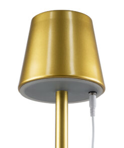 GloboStar® NEGA 60479 Μοντέρνο Επιδαπέδιο Φωτιστικό LED 2.2W 154lm 360° DC 5V IP44 Θερμό Λευκό 2700K Dimmable με Διακόπτη Αφής - Επαναφορτιζόμενο με Μπαταρία Li-ion 4000mAh - Χρυσό Πλατίνα - Φ10 x Υ135cm - 2 Χρόνια Εγγύηση 22 60479 8