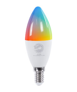 GloboStar® GloboStar® 60488 Έξυπνη Λάμπα LED E14 C37 Κεράκι Smart Home Wifi 5.5W 550lm 260° AC 220-240V IP20 Φ3.7 x Υ11cm RGB+CCT - Εναλλαγή Φωτισμού & Dimming μέσω Εφαρμογής Tuya - Bridgelux Chip - 3 Χρόνια Εγγύηση