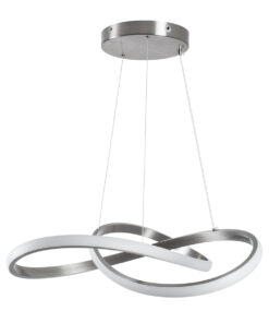 GLOBOSTAR® DEXTER 60948 Μοντέρνο Κρεμαστό Φωτιστικό Οροφής LED 72W 8064lm 300° AC 220-240V IP20 Ρυθμιζόμενο Λευκό CCT με Χειριστήριο από 2700K έως 6000K Dimmable - Lumileds SMD Chip - Νίκελ Βούρτσας - Μ56 x Π56 x Υ14cm - 3 Χρόνια Εγγύηση 16 60498 4