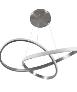 GLOBOSTAR® DEXTER 60948 Μοντέρνο Κρεμαστό Φωτιστικό Οροφής LED 72W 8064lm 300° AC 220-240V IP20 Ρυθμιζόμενο Λευκό CCT με Χειριστήριο από 2700K έως 6000K Dimmable - Lumileds SMD Chip - Νίκελ Βούρτσας - Μ56 x Π56 x Υ14cm - 3 Χρόνια Εγγύηση 17 60498 5