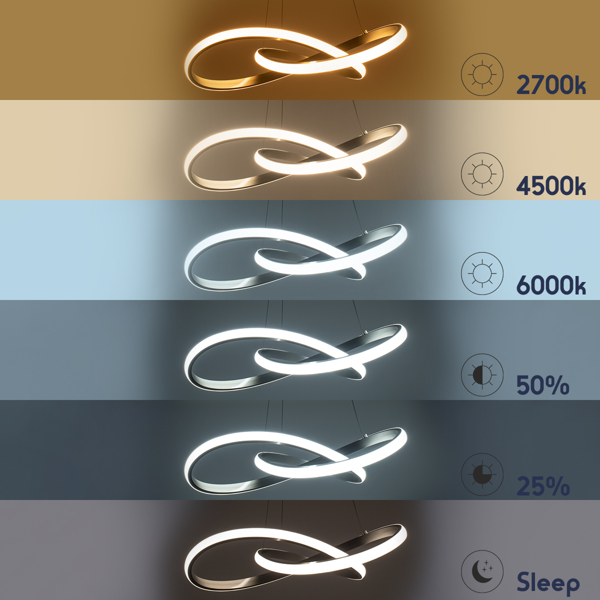 GLOBOSTAR® DEXTER 60948 Μοντέρνο Κρεμαστό Φωτιστικό Οροφής LED 72W 8064lm 300° AC 220-240V IP20 Ρυθμιζόμενο Λευκό CCT με Χειριστήριο από 2700K έως 6000K Dimmable - Lumileds SMD Chip - Νίκελ Βούρτσας - Μ56 x Π56 x Υ14cm - 3 Χρόνια Εγγύηση 11 GLOBOSTAR® DEXTER 60948 Μοντέρνο Κρεμαστό Φωτιστικό Οροφής LED 72W 8064lm 300° AC 220-240V IP20 Ρυθμιζόμενο Λευκό CCT με Χειριστήριο από 2700K έως 6000K Dimmable - Lumileds SMD Chip - Νίκελ Βούρτσας - Μ56 x Π56 x Υ14cm - 3 Χρόνια Εγγύηση - Image 9