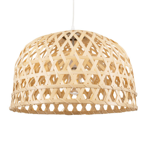 GloboStar® GLOBOSTAR® MANGEA 00716 Boho Κρεμαστό Φωτιστικό Οροφής με Ντουί 1 x E27 AC 220-240V IP20 - Μπεζ - Μ50 x Π50 x Υ34cm