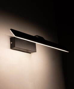 Alternative view of GloboStar® MIRROR 60514 Φωτιστικό Τοίχου - Απλίκα LED 12W 1440lm 120° AC 85-265V IP54 Φυσικό Λευκό 4500K Μαύρο Μέταλλο - Μ42 x Π5 x Υ15cm - 2 Xρόνια Εγγύηση