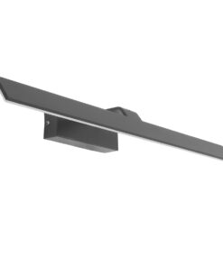 GloboStar® GloboStar® MIRROR 60516 Φωτιστικό Τοίχου - Απλίκα LED 14W 1680lm 120° AC 85-265V IP54 Φυσικό Λευκό 4500K Γκρι Μέταλλο - Μ58 x Π15 x Υ6cm - 2 Xρόνια Εγγύηση