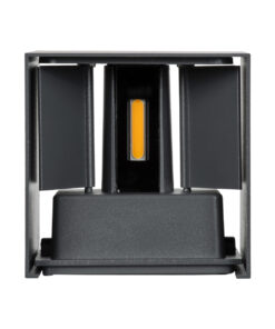 GloboStar® AXIS-S 60561 Φωτιστικό Τοίχου - Απλίκα Αρχιτεκτονικού Φωτισμού Εσωτερικού/Εξωτερικού Χώρου Up & Down LED 10W 1150lm 10 έως 60° AC 220-240V Αδιάβροχο IP65 Μ10 x Π10 x Υ10cm - Θερμό Λευκό 2700K - Γκρι Ανθρακί- Bridgelux Chip - 3 Years Warranty 20 60561 7