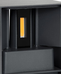 GloboStar® AXIS-S 60561 Φωτιστικό Τοίχου - Απλίκα Αρχιτεκτονικού Φωτισμού Εσωτερικού/Εξωτερικού Χώρου Up & Down LED 10W 1150lm 10 έως 60° AC 220-240V Αδιάβροχο IP65 Μ10 x Π10 x Υ10cm - Θερμό Λευκό 2700K - Γκρι Ανθρακί- Bridgelux Chip - 3 Years Warranty 22 60561 9