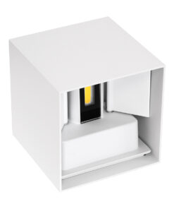 GloboStar® AXIS-S 60563 Φωτιστικό Τοίχου - Απλίκα Αρχιτεκτονικού Φωτισμού Εσωτερικού/Εξωτερικού Χώρου Up & Down LED 10W 1200lm 10 έως 60° AC 220-240V Αδιάβροχο IP65 Μ10 x Π10 x Υ10cm - Φυσικό Λευκό 4500K - Λευκό - Bridgelux Chip - 3 Years Warranty 20 60563 8