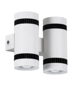 Alternative view of GloboStar® CANNONAL 60578 Φωτιστικό Τοίχου - Απλίκα Αρχιτεκτονικού Φωτισμού Εσωτερικού Χώρου Up & Down LED 20W 2300lm 30° AC 220-240V IP20 Μ12 x Π6.5 x Υ11cm - Θερμό Λευκό 2700K - Λευκό με Μαύρο - Bridgelux Chip - 3 Χρόνια Εγγύηση