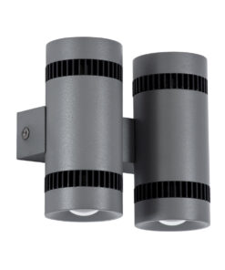 Alternative view of GloboStar® CANNONAL 60579 Φωτιστικό Τοίχου - Απλίκα Αρχιτεκτονικού Φωτισμού Εσωτερικού Χώρου Up & Down LED 20W 2300lm 30° AC 220-240V IP20 Μ12 x Π6.5 x Υ11cm - Θερμό Λευκό 2700K - Γκρι Ανθρακί με Μαύρο - Bridgelux Chip - 3 Χρόνια Εγγύηση