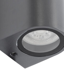 GloboStar® MURANO 60609 Φωτιστικό Τοίχου - Απλίκα Αρχιτεκτονικού Φωτισμού Εξωτερικού Χώρου Up & Down Αλουμινίου με Ντουί 2 x GU10 AC 220-240V Αδιάβροχο IP65 L15 x W8 x H6.8cm - Γκρι Ανθρακί - 5 Years Warranty 14 60609 6