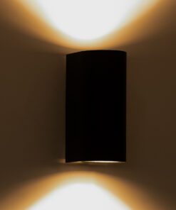 GloboStar® MURANO 60610 Φωτιστικό Τοίχου - Απλίκα Αρχιτεκτονικού Φωτισμού Εξωτερικού Χώρου Up & Down Αλουμινίου με Ντουί 2 x GU10 AC 220-240V Αδιάβροχο IP65 L15 x W8 x H6.8cm - Μαύρο - 5 Years Warranty 15 60610 7