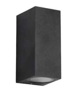 Alternative view of GloboStar® BURANO 60616 Φωτιστικό Τοίχου - Απλίκα Αρχιτεκτονικού Φωτισμού Εξωτερικού Χώρου Up & Down Αλουμινίου με Ντουί 2 x GU10 AC 220-240V Αδιάβροχο IP65 L15 x W8 x H6.8cm - Μαύρο -  5 Years Warranty