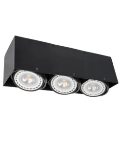GloboStar® MAGMA 60628 Μοντέρνο Φωτιστικό Οροφής Σποτ Τρίφωτο 3 x GU10 IP20 Μαύρο Αλουμίνιο - Μ45 x Π15 x Υ13cm 14 60628 7