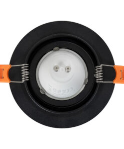 GloboStar® OMEGA 60633 Χωνευτό Κινούμενο Στρόγγυλο Σποτ Οροφής για Λάμπα MR16/GU10 - IP20 - Χυτό Αλουμίνιο - Φ10.5 x Υ2.2cm - Μαύρο - 5 Years Warranty 14 60633 5