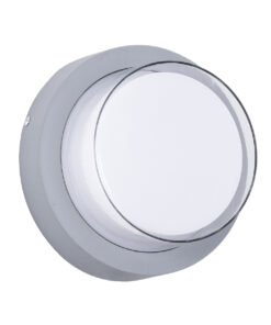 GloboStar® GLOBOSTAR® NEXUS 60762 Φωτιστικό Τοίχου - Απλίκα Εσωτερικού/Εξωτερικού Χώρου LED 10W 1050lm 120° AC175-265V Αδιάβροχο IP65 - Πλαστικό Σώμα - Φυσικό λευκό 4500K - Φ17 x Υ9cm - Γκρι - Bridgelux Chip - 3 Χρόνια Εγγύηση