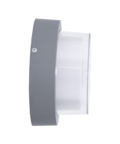 GLOBOSTAR® NEXUS 60762 Φωτιστικό Τοίχου - Απλίκα Εσωτερικού/Εξωτερικού Χώρου LED 10W 1050lm 120° AC175-265V Αδιάβροχο IP65 - Πλαστικό Σώμα - Φυσικό λευκό 4500K - Φ17 x Υ9cm - Γκρι - Bridgelux Chip - 3 Χρόνια Εγγύηση 11 60762 4