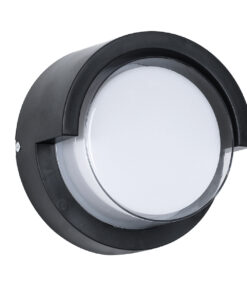 GloboStar® GLOBOSTAR® APEX 60764 Φωτιστικό Τοίχου - Απλίκα Εσωτερικού/Εξωτερικού Χώρου LED 10W 1050lm 120° AC175-265V Αδιάβροχο IP65 - Πλαστικό Σώμα - Φυσικό λευκό 4500K - Φ17 x Υ9cm - Μαύρο - Bridgelux Chip - 3 Χρόνια Εγγύηση