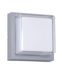 GloboStar® GLOBOSTAR® NEXUS 60768 Φωτιστικό Τοίχου - Απλίκα Εσωτερικού/Εξωτερικού Χώρου LED 10W 1050lm 120° AC175-265V Αδιάβροχο IP65 - Πλαστικό Σώμα - Φυσικό λευκό 4500K - Μ17 x Π17 x Υ9cm - Γκρι - Bridgelux Chip - 3 Χρόνια Εγγύηση