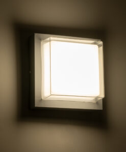 GLOBOSTAR® NEXUS 60768 Φωτιστικό Τοίχου - Απλίκα Εσωτερικού/Εξωτερικού Χώρου LED 10W 1050lm 120° AC175-265V Αδιάβροχο IP65 - Πλαστικό Σώμα - Φυσικό λευκό 4500K - Μ17 x Π17 x Υ9cm - Γκρι - Bridgelux Chip - 3 Χρόνια Εγγύηση 14 60768 7