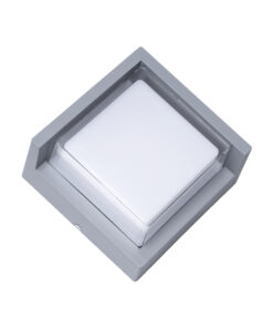 GloboStar® GLOBOSTAR® APEX 60771 Φωτιστικό Τοίχου - Απλίκα Εσωτερικού/Εξωτερικού Χώρου LED 10W 1050lm 120° AC175-265V Αδιάβροχο IP65 - Πλαστικό Σώμα - Φυσικό λευκό 4500K - Μ17 x Π17 x Υ9cm - Γκρι - Bridgelux Chip - 3 Χρόνια Εγγύηση