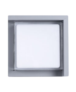 GLOBOSTAR® APEX 60771 Φωτιστικό Τοίχου - Απλίκα Εσωτερικού/Εξωτερικού Χώρου LED 10W 1050lm 120° AC175-265V Αδιάβροχο IP65 - Πλαστικό Σώμα - Φυσικό λευκό 4500K - Μ17 x Π17 x Υ9cm - Γκρι - Bridgelux Chip - 3 Χρόνια Εγγύηση 12 60771 3