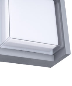 GLOBOSTAR® APEX 60771 Φωτιστικό Τοίχου - Απλίκα Εσωτερικού/Εξωτερικού Χώρου LED 10W 1050lm 120° AC175-265V Αδιάβροχο IP65 - Πλαστικό Σώμα - Φυσικό λευκό 4500K - Μ17 x Π17 x Υ9cm - Γκρι - Bridgelux Chip - 3 Χρόνια Εγγύηση 14 60771 5