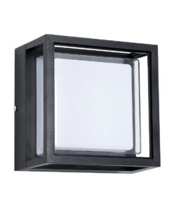 GloboStar® GLOBOSTAR® MAJESTIC 60773 Φωτιστικό Τοίχου - Απλίκα Εσωτερικού/Εξωτερικού Χώρου LED 10W 1050lm 120° AC175-265V Αδιάβροχο IP65 - Πλαστικό Σώμα - Φυσικό λευκό 4500K - Μ17 x Π17 x Υ9cm - Μαύρο - Bridgelux Chip - 3 Χρόνια Εγγύηση