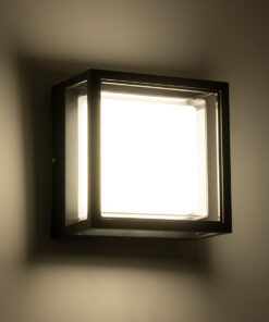 GLOBOSTAR® MAJESTIC 60773 Φωτιστικό Τοίχου - Απλίκα Εσωτερικού/Εξωτερικού Χώρου LED 10W 1050lm 120° AC175-265V Αδιάβροχο IP65 - Πλαστικό Σώμα - Φυσικό λευκό 4500K - Μ17 x Π17 x Υ9cm - Μαύρο - Bridgelux Chip - 3 Χρόνια Εγγύηση 14 60773 7