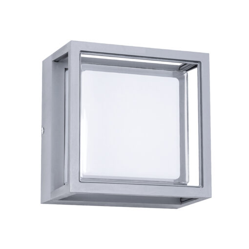 GloboStar® GLOBOSTAR® MAJESTIC 60774 Φωτιστικό Τοίχου - Απλίκα Εσωτερικού/Εξωτερικού Χώρου LED 10W 1050lm 120° AC175-265V Αδιάβροχο IP65 - Πλαστικό Σώμα - Φυσικό λευκό 4500K - Μ17 x Π17 x Υ9cm - Γκρι - Bridgelux Chip - 3 Χρόνια Εγγύηση