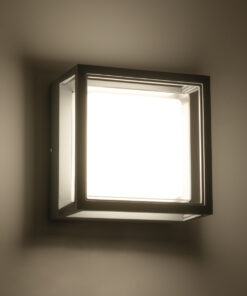 GLOBOSTAR® MAJESTIC 60774 Φωτιστικό Τοίχου - Απλίκα Εσωτερικού/Εξωτερικού Χώρου LED 10W 1050lm 120° AC175-265V Αδιάβροχο IP65 - Πλαστικό Σώμα - Φυσικό λευκό 4500K - Μ17 x Π17 x Υ9cm - Γκρι - Bridgelux Chip - 3 Χρόνια Εγγύηση 13 60774 7