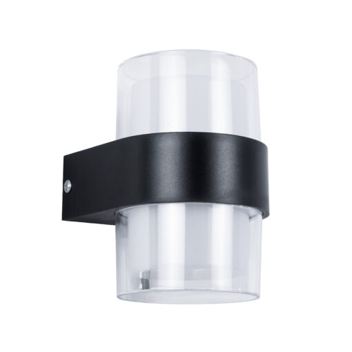 GloboStar® GLOBOSTAR® EMPIRE 60776  Φωτιστικό Τοίχου - Απλίκα Εσωτερικού/Εξωτερικού Χώρου LED 10W 1050lm 120° AC175-265V Αδιάβροχο IP65 - Πλαστικό Σώμα - Φυσικό λευκό 4500K - M10 x Π11 x Υ13.5cm - Μαύρο - Bridgelux Chip - 3 Χρόνια Εγγύηση