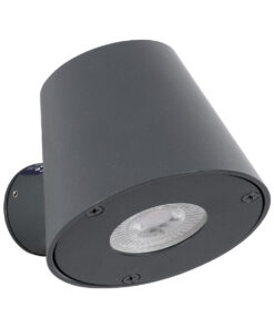 Alternative view of GloboStar® GARDENIA 60794 Φωτιστικό Τοίχου - Απλίκα Αρχιτεκτονικού Φωτισμού Εσωτερικού/Εξωτερικού Χώρου Up or Down Μονόφωτο 1 x GU10 AC220-240V Αδιάβροχο IP65 - Σώμα Αλουμινίου & Tempered Glass - Μ9.5 x Π13 x Υ7.7cm - Γκρι Ανθρακί - 5 Years Warranty