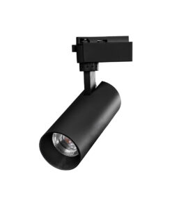 GloboStar® Globostar BEAMTRACK 60811 Μονοφασικό Φωτιστικό Σποτ Ράγας LED  20W 230V 2400lm 30° Acrylic HQ LENS AC 220-240V IP20 Φ6.2 x Υ15.8 cm Θερμό Λευκό 3000k - EUROTRACK® System 1L+1N - Μαύρο - Bridgelux Chip - TUV Certified Driver - 5 Χρόνια Εγγύηση