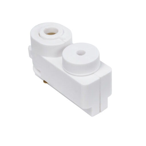 GloboStar® Globostar 2L-EUROTRACK 60856 Αντάπτορας Κρέμασης Φωτιστικού - Μονοφασικός 2 Καλωδίων για όλες τις Ράγες EUROTRACK AC 220-240V IP20 Μ7 x Π3 x Υ4cm - EUROTRACK® System 1L+1N - Θερμοπλαστικό - Λευκό - 5 Χρόνια Εγγύηση