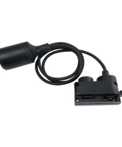 Alternative view of GloboStar 60859 Αντάπτορας Κρέμασης Φωτιστικού -  Μονοφασικός 2 Καλωδίων με 1 Μέτρο Υφασμάτινο Καλώδιο και Ντουί E27 AC 220-240V IP20 Μ7 x Π3 x Υ4cm - Μαύρο