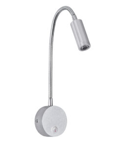 Alternative view of GloboStar® GOOSE 60879 Μοντέρνο Φωτιστικό Τοίχου - Απλίκα Ξενοδοχείου Bed Side LED 3W 300lm 36° AC 220-240V - Reading Light - Μ6.5 x Π15 x Υ24.5cm - Φυσικό Λευκό 4500K - Γκρι Νίκελ - 3 Xρόνια Εγγύηση