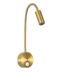 Alternative view of GloboStar® GOOSE 60880 Μοντέρνο Φωτιστικό Τοίχου - Απλίκα Ξενοδοχείου Bed Side LED 3W 300lm 36° AC 220-240V - Reading Light - Μ6.5 x Π15 x Υ24.5cm - Φυσικό Λευκό 4500K - Χρυσό Πλατίνα - 3 Xρόνια Εγγύηση
