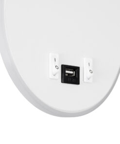 GloboStar® GOOSE 60881 Μοντέρνο Φωτιστικό Τοίχου - Απλίκα Ξενοδοχείου Bed Side LED 6W 600lm 36° & 360° AC 220-240V - Reading Light & 360° Κρυφός Φωτισμός - Φορτιστής USB 3A - Μ15.5 x Π15 x Υ30.5cm - Φυσικό Λευκό 4500K - Λευκό - 3 Xρόνια Εγγύηση 22 60881 9