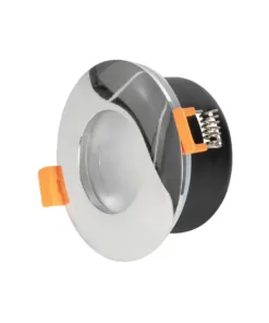 GloboStar® GLOBOSTAR® KAPA 60890 Χωνευτή Στρόγγυλη Βάση Σποτ Οροφής/Μπάνιου για Λάμπα MR16/GU10 Αδιάβροχο IP65 - Νίκελ Βούρτσας Αλουμίνιο & Λευκό Γυαλί - Φ8.5 x Υ4.2cm / Q7.5cm