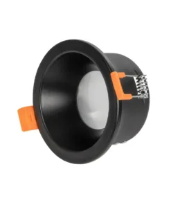 GloboStar® GLOBOSTAR® SIGMA 60891 Χωνευτή Στρόγγυλη Βάση Σποτ Οροφής/Μπάνιου για Λάμπα MR16/GU10 Αδιάβροχο IP65 - Μαύρο Αλουμίνιο & Λευκό Γυαλί - Φ8.5 x Υ4.4cm / Q7.5cm