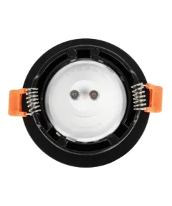 GLOBOSTAR® LAMDA 60893 Χωνευτή Στρόγγυλη Βάση Σποτ Οροφής/Μπάνιου για Λάμπα MR16/GU10 Αδιάβροχο IP65 - Μαύρο Αλουμίνιο & Λευκό Γυαλί - Φ8.5 x Υ3.5cm / Q7.5cm 11 60893 5