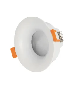 GloboStar® GLOBOSTAR® LAMDA 60894 Χωνευτή Στρόγγυλη Βάση Σποτ Οροφής/Μπάνιου για Λάμπα MR16/GU10 Αδιάβροχο IP65 - Λευκό Αλουμίνιο & Λευκό Γυαλί - Φ8.5 x Υ3.5cm / Q7.5cm