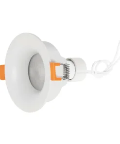 GLOBOSTAR® LAMDA 60894 Χωνευτή Στρόγγυλη Βάση Σποτ Οροφής/Μπάνιου για Λάμπα MR16/GU10 Αδιάβροχο IP65 - Λευκό Αλουμίνιο & Λευκό Γυαλί - Φ8.5 x Υ3.5cm / Q7.5cm 12 60894 6