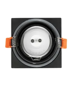 GLOBOSTAR® EPSILON 60895 Χωνευτή Τετράγωνη Βάση Σποτ Οροφής/Μπάνιου για Λάμπα MR16/GU10 Αδιάβροχο IP65 - Μαύρο Αλουμίνιο & Λευκό Γυαλί - Φ8.5 x Υ4.4cm / Q7.5 x 7.5cm 11 60895 5