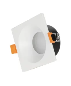 GloboStar® GLOBOSTAR® EPSILON 60896 Χωνευτή Τετράγωνη Βάση Σποτ Οροφής/Μπάνιου για Λάμπα MR16/GU10 Αδιάβροχο IP65 - Λευκό Αλουμίνιο & Λευκό Γυαλί - Φ8.5 x Υ4.4cm / Q7.5 x 7.5cm