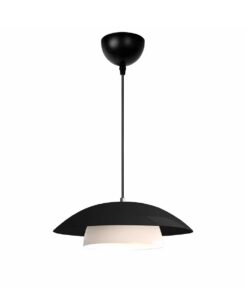 GloboStar® GLOBOSTAR® AURA 204-0117 Μοντέρνο Κρεμαστό Φωτιστικό Οροφής με Ντουί 1 x E27 AC 220-240V IP20 - Μαύρο & Λευκό - Μ31 x Π31 x Υ27cm