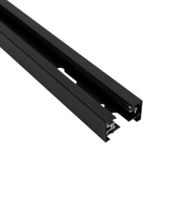 GloboStar® GloboStar® 2L-EUROTRACK 60901 Μονοφασική Ράγα 2 Καλωδίων για Σποτ Ράγας LED AC 220-240V IP20 Μ100 x Π3.4 x Υ2cm - EUROTRACK® System 1L+1N - Αλουμίνιο - Μαύρο - 1 Μέτρο - 5 Χρόνια Εγγύηση