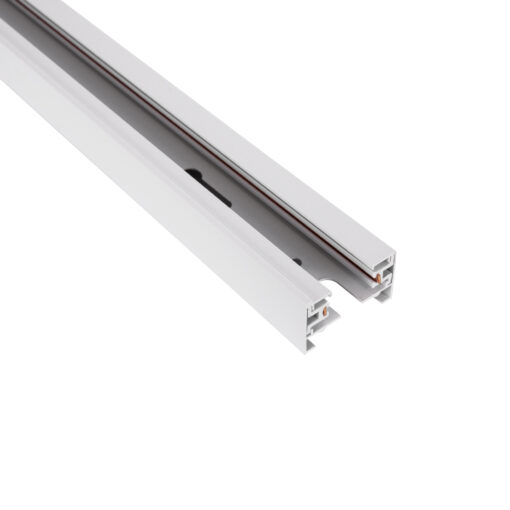 GloboStar® GloboStar® 2L-EUROTRACK 60902 Μονοφασική Ράγα 2 Καλωδίων για Σποτ Ράγας LED AC 220-240V IP20 Μ100 x Π3.4 x Υ2cm - EUROTRACK® System 1L+1N - Αλουμίνιο - Λευκό - 1 Μέτρο - 5 Χρόνια Εγγύηση