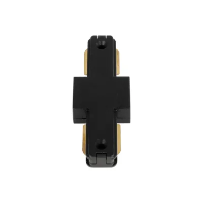 GloboStar® GLOBOSTAR® EUROTRACK-1PH 60903 Μονοφασικός Σύνδεσμος I Επέκτασης Ράγας 2 Καλωδίων 1L+1N για Σύστημα Ράγας Eurotrack-1PH AC 220-240V IP20 - Μαύρο Ματ - Μ9.3 x Π3.5 x Υ1.6cm